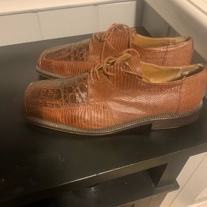 David Eden men genuine lizard/ Croc. Dress Shoes:10.5. Very good condition